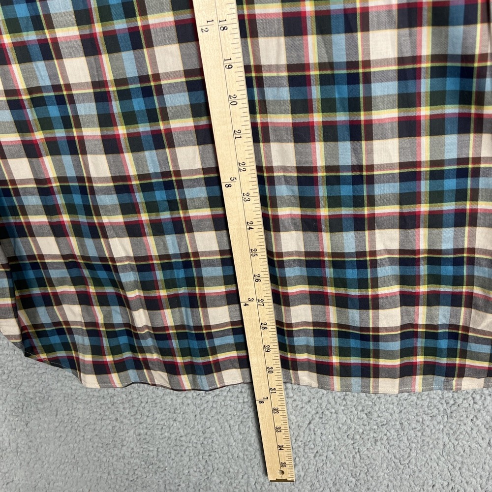 Hammer Made Dress Shirt Mens size 16.5 Multicolor Plaid Flip Cuff Colorful - Picture 12 of 13